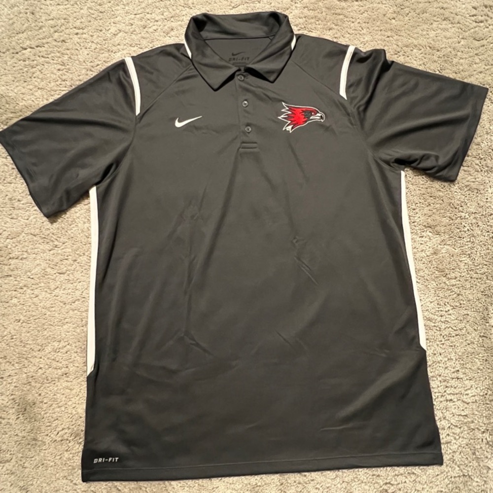 Nike Men's Dark Gray Polo Shirt with Redhawks logo